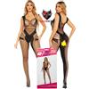Pink Lipstick Lingerie Sexy Tutina lusso aperto al cavallo Bodystocking Catsuit One size M L nero