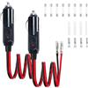 Elalove 2 Pezzi Spinotto Presa Accendisigari Auto 12V Maschio con Cavo 16AWG, Adattatore Universale per Auto con Fusibile 15A e LED Indicatore per Alimentazione Dispositivi Elettronici