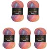 Wollbiene 5 gomitoli di lana da 100 g, 500 g, multicolore (2020, giallo, arancione,
