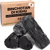 ORINKO® Binchotan Kishu x4 - Carbone Attivo Giapponese per Filtro Acqua