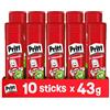 Colla Stick 10 X 43G, Colla per Bambini Sicura E Affidabile, Adesivo per Lavoret
