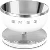 Smeg KSC01WHMWW Bilancia da Cucina Digitale con Ciotola Inox Portata 5Kg Bianca