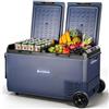 AAOBOSI Frigo Portatile 75L, Frigorifero Auto 12V 220V, Fino a -20°C con Controllo App, Ruote e Maniglia Integrate, IPX4 Impermeabile per Auto, Camion, Camper, Barca, Campeggio, Viaggi,Casa