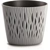 Prosperplast Flowerpot di plastica rotondo Sandy rotondo in grigio 18,9 (lungo) x 18.9 (largo) x 16.5 (alto) cm