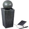 dobar® 96104e - Fontana solare Apollon, con illuminazione a LED, fontana da giardino in poliresina, fontana decorativa per esterni, in pietra artificiale, 30 x 30 x 78,5 cm, grigio