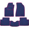 PROPOSTEONLINE Set Tappetini realizzato per FIAT PUNTO EVO anno dal 2009 al 2013 in Moquette tessuto di velluto Made in Italy AZZURRO e FUCSIA