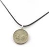 A Bijoux Collana Moneta Sudafricana 20 Centesimi - Van Riebeeck Corda Nera.