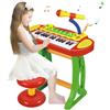 BAKAJI Pianola Giocattolo per Bambini Tastiera 31 Tasti Microfono Supporto e Sgabello