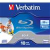 Verbatim BD-R SL 25GB 6x Printable 10 Pack Jewel Case 10 pz (Verbatim BD-R Singl