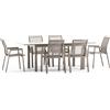 Set Pranzo da Giardino Tavolo Alluminio Allungabile 150/210x90 6 Sedie Textilene