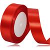 AHOMAME Nastro di raso Rosso largo 20 mm e lungo 22 m decorazione per regali mat