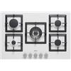 ELLECI Piano cottura 5 Fuochi gas incasso Tripla Corona 75 cm Bianco PGSP75168CS