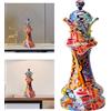 Statuetta Scultura in Resina con Pezzi Degli Scacchi, Graffiti, per Regali di