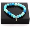 Gioielli Bracciale Perle Aigue-Marine + Apatite + Angélite + Turchese 8 Mm. Fabbricato In