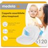 Medela Coppette Assorbilatte Ultratraspiranti, Altamente Assorbenti, Design Discreto per Uso Confortevole, Confezione da 120 Pezzi