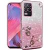 Yarxiawin Per Cover Realme 8 5g Trasparente Glitter Fiore Custodia Realme