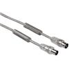Hama Antenna Cable with Ferrite Cores 90 dB, 1.5 m, Transparent Silver cavo coas