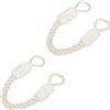 Relaxdays Fermaporta a Corda in Set da 2, L: 60 cm, Paracolpi da Maniglia, Sicurezza di Bambini e Animali, Beige Bianchi