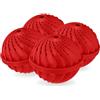 Relaxdays Sfere per Lavatrice, Set da 4 Palle per Lavaggio Senza Detersivo, Alternativa Ecologica, Palline Bucato, Rosse
