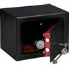 Relaxdays Cassaforte Mobile con Chiave, Serratura Doppia, a Parete o a Pavimento, Mini Safe,HLP 17x23x17,Cassetta; Nero