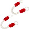 Relaxdays Fermaporta a Corda in Set da 2, Lunghi 60cm, Paracolpi da Maniglia, Sicurezza Bambini e Animali, Beige Rosso