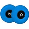 Relaxdays Ruota per Carrello 3.00-4, Set da 2, Gomma Piena, Cerchione in Acciaio, Antiforatura Fino a 100 kg, Nero Blu