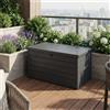 VivaGarden Cassapanca contenitore Baule da esterno in Acciaio 120x62x62 cm Grigi