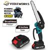 Mini Motosega 8 Pollici 2x Batterie Litio Sega Potatura Giardino Valigetta 88V