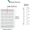 BUD 3 Pezzi Pannelli rigidi 200 cm recinzione rete plastificata Ø 5 mm ANTRACITE