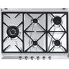 Smeg Piano Cottura 5 Fuochi Gas Incasso 70 cm Inox SRV575GH5 Contemporanea