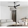 BricoShop24 Ventilatore da Soffitto con Luce 142 cm 3 Pale Metallo Nero 3 Velocità