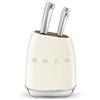 SMEG KBSF02CR Ceppo Portacoltelli Panna con Set 6 Coltelli Inox 50's Style