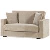 Divano Contenitore 2 Posti 155x80x87 Cm In Tessuto Beige Nora Lumos