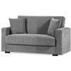 Divano Contenitore 2 Posti 155x80x87 Cm In Tessuto Grigio Nora Lumos