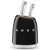Does not apply SMEG KBSF02BL Ceppo Portacoltelli Nero e Set 6 Coltelli INOX Estetica 50's Style
