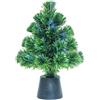 MINI ALBERO DI NATALE A BATTERIE CON FIBRA OTTICA CAMBIA COLORE 45 CM DA TAVOLO