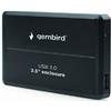 Gembird Housing esterno HD 2.5 SATA USB 3.0 Alluminio - colore nero