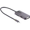 StarTech.com Adattattore USB C a HDMI DVI o VGA, Adattatore video multiporta fin