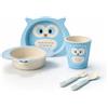 GENERAL TRADE Set pappa bambini bambù 5 pezzi piatto ciotola bicchiere posate BPA free