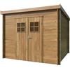 BricoShop24 Casetta in Legno Impregnato 260x260 Blockhouse 19 mm Porta Doppia