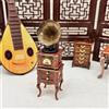 Miniatura per casa delle bambole Grammofono retrò con mobiletto 1:12 Mini