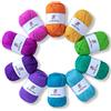 Studio Sam and Co Studio Sam - Set di filati acrilici, 10 matasse grandi da 50 g, per tutti i progetti di lavoro a maglia, uncinetto e artigianato, collezione coriandoli