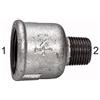 RIEGLER Manicotto di riduzione 246, IG/AG, Rp 1, R 3/4, temperatura di funzionamento da -20 °C a 300 °C, nero ghisa temperata, zincato a fuoco, DIN EN 10242