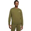 Nike M NSW Club CRW FT Maglia Lunga, Rough Green/White, M Uomo
