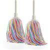 DIVINE GENIUS Happy Rainbow - 2 Moci microfibra riciclata, super assorbenti, vite universale, testa extra large 22 cm, sostenibili e resistenti
