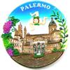 ICT Set di 12 Calamite Magneti in Resina Souvenir Sicilia Piatto Palermo Trinacria