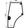 Kramp Vetro Sportello SX Trattore New Holland, Case Serie TD,Rif.87620234-1478x678x360