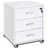 SARMOG Cassettiera Ufficio 3 Cassetti 50x41x70 cm Bianco Quadrante