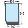KRAMP Parabrezza Inferiore Anteriore SX New Holland, Case,Rif.87304261-645x430x360 mm