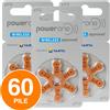 Power-One 60 Batterie PILE POWERONE 312 per Apparecchi Acustici PROTESI udito PR41 p312